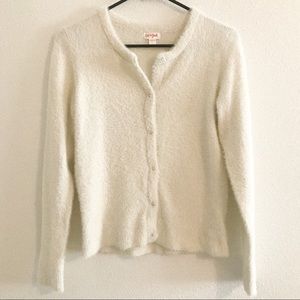 White fuzzy sparkle cardigan